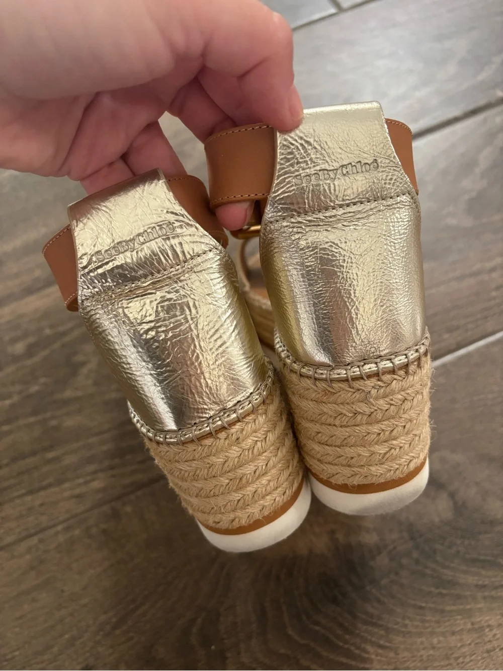 SEE BY CHLOÉ / Glyn Leather Platform Espadrille Sandals
